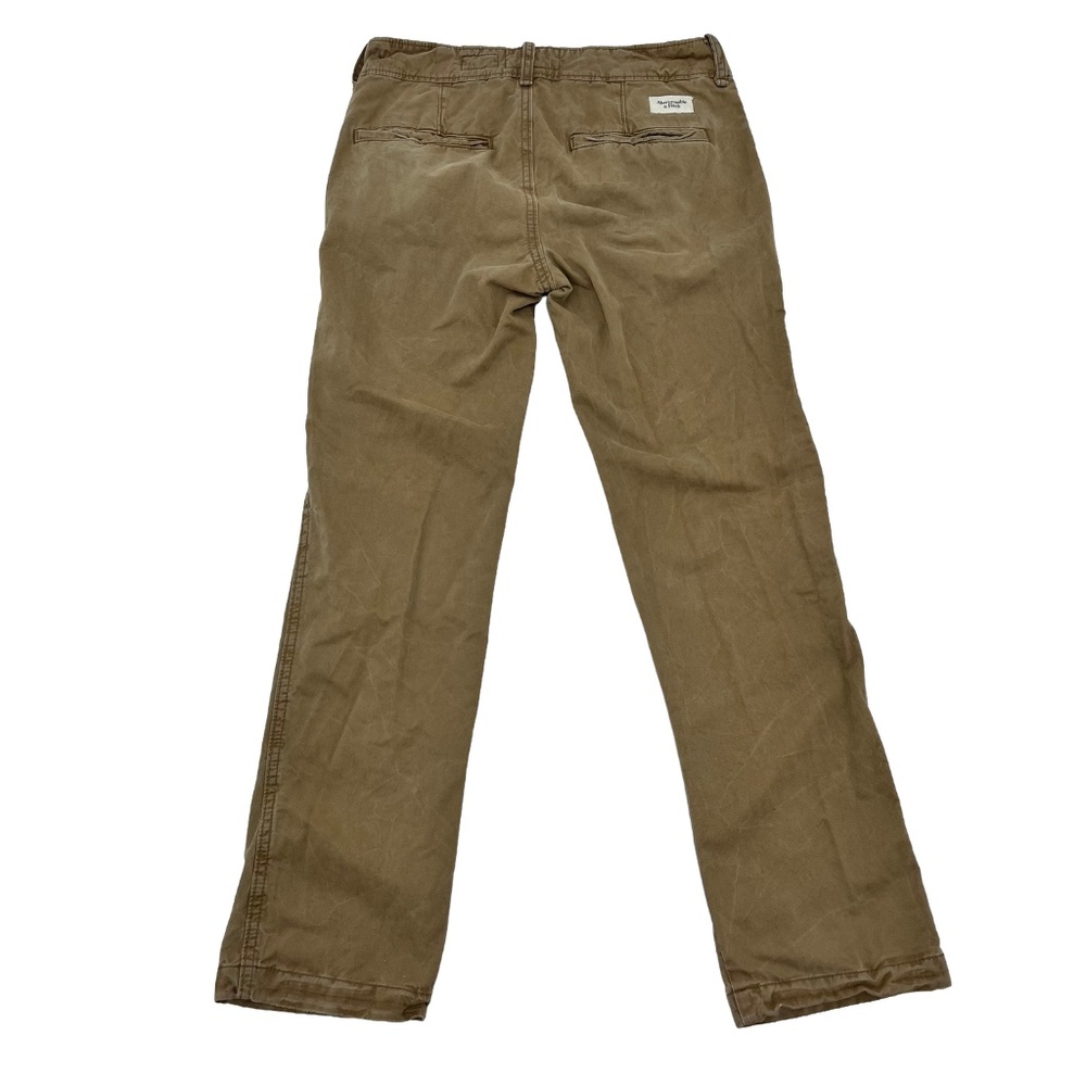 Abercrombie & Fitch Mens W29 L30 Chino Pants Brown Button Fly Mid Rise Trousers - Picture 8 of 12